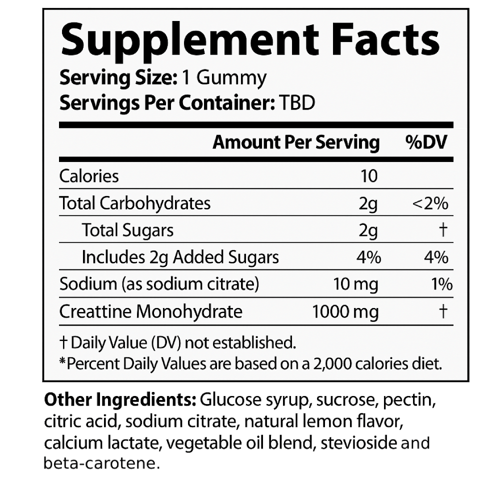 Forever Creatine - 1,000mg Gummies (Lemon)